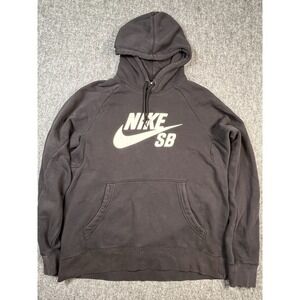 Vintage NIKE SB Sportsware ICON Hoodie Medium Black Pullover Pockets  AJ9733-010
